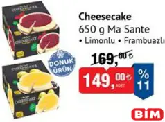 MA SANTE CHEESECAKE 650 G fiyat ve kampanya bilgisi